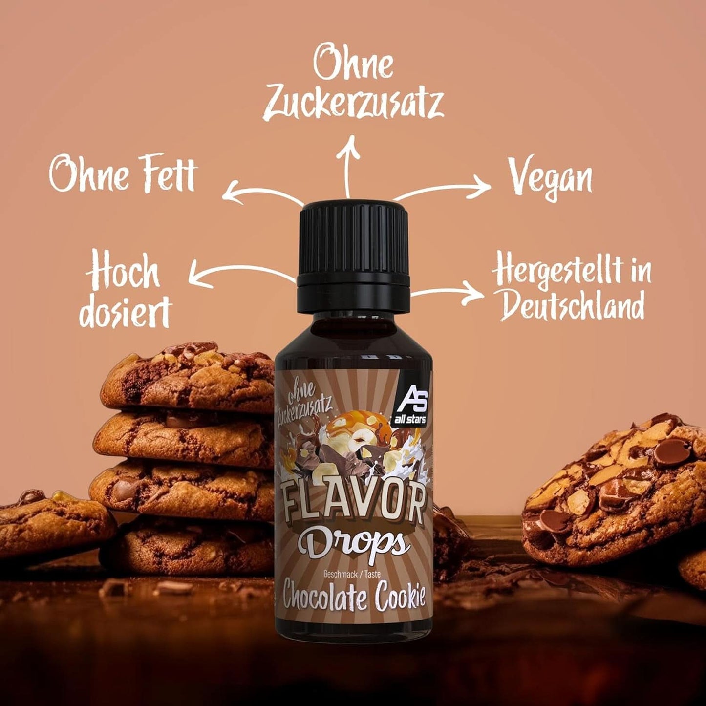 ALL STARS Flavour Drops, Aromatisierte Drops ohne Zuckerzusatz und ohne Kalorien – Süße und Aroma für Lebensmittel, 30 ml Süßstoffe Naty Shop