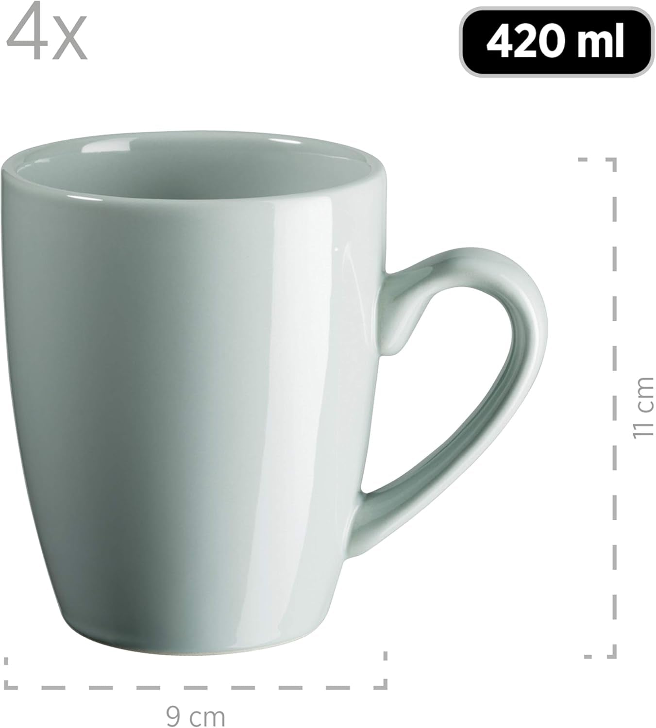 MÄSER Pastel Selection, Modernes Geschirr-Set für 4 Personen, 16-teiliges Kombiservice aus Keramik, Steinzeug, Türkis-Grün