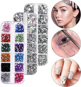 4600 Stück Strasssteine ​​​​Für Nägel, Nagel Glitzersteine ​​​​3 Verschiedene Stil Flache Nagel Gems Nägel Steine ​​​​Kleine Nagel Steinchen Mit Pinzette Und Strass Picker Dotting Pen Für Nägel/Kleidung/Handwerk