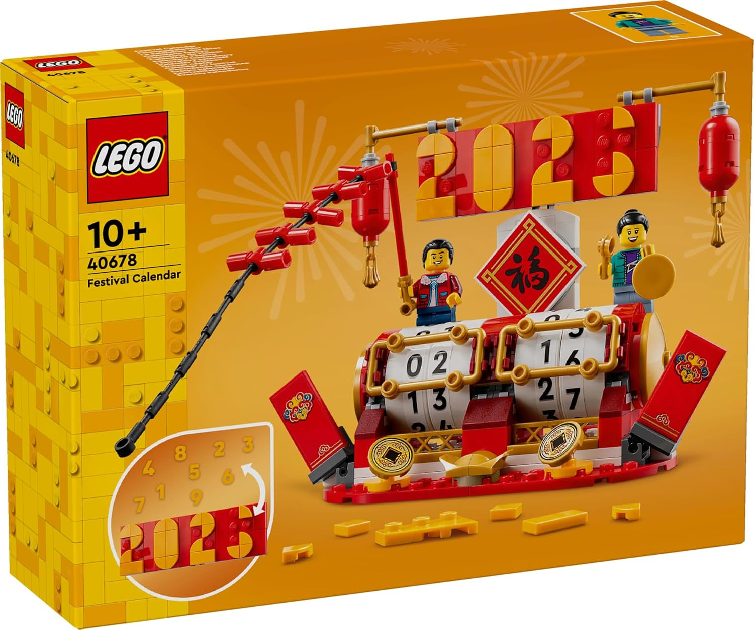 LEGO Feiertagskalender, chinesisches Weihnachtsgeschenk für Jungen und Mädchen, Bauset zum Mondneujahr, ermöglicht Kindern fantasievolles Spielen, festliches Spielzeug, chinesische Neujahrsdekoration 40678 Bausets Besuchen Sie den LEGO-Store