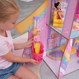 Kidkraft Candy Castle Puppenhaus aus Holz mit Möbeln und Zubehör, Lama-Einhorn-Figurenhaus, Eiskuchen-Lift und Gummistuhl für Puppen, Spielzeug für 3-Jährige, 20242 Naty Shop Puppenhäuser