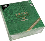 50 Servietten „ROYAL Collection“ 1/4 Falz 40 cm x 40 cm dunkelgrün „Ornaments“