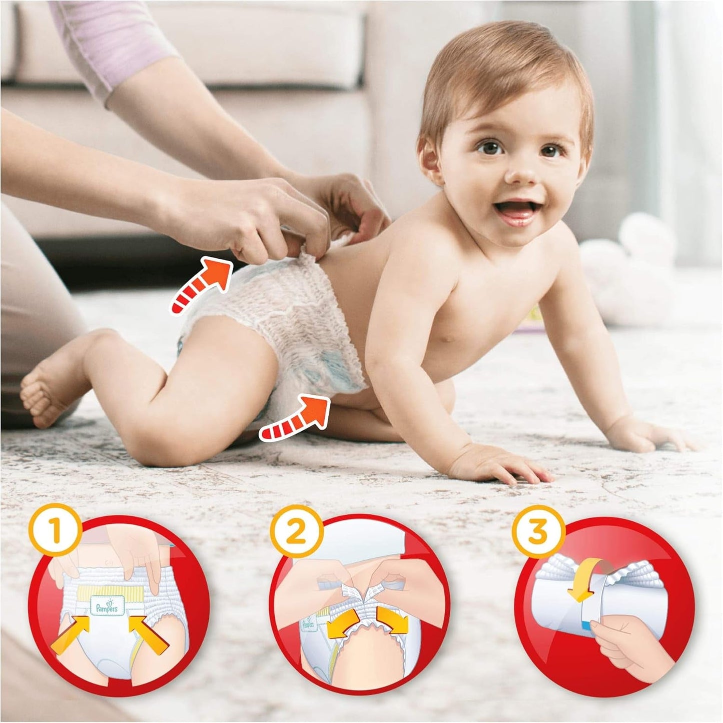 Pampers (alte Version), Höschen, Größe 4, 9 kg–15 kg, Dreierpack (1 x 88 Windeln)