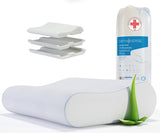 ORTHOVERSE Orthopädisches Kissen – Nackenstützkissen, Schlafkissen, Kopfkissen, Memory-Schaum-Kissen, Kopfkissen, Nackenschmerzkissen – höhenverstellbar, Aloe Vera-Bezug, medizinische Hilfe. Zervikale orthopädische Kissen Naty Shop 1