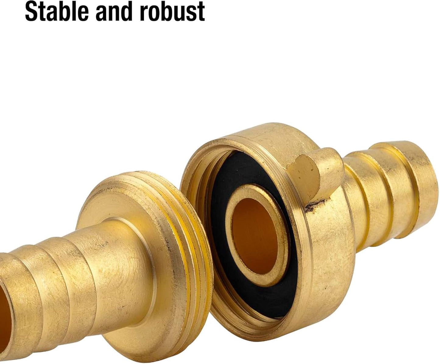 Gardena Messing-Schlaucharmatur, 3-teilig: Schlauchverlängerungsarmatur, 26,5 mm (G 3/4 Zoll) Gewinde, für 13 mm (1/2 Zoll) Schläuche (7151-20)