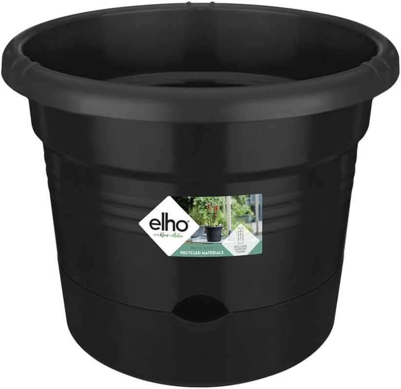elho Green Basics Tomatentöpfe 33 – Blumentöpfe für den Anbau und die Ernte im Freien – Ø 33,5 x H 26,0 cm – Schwarz/Vivid Black