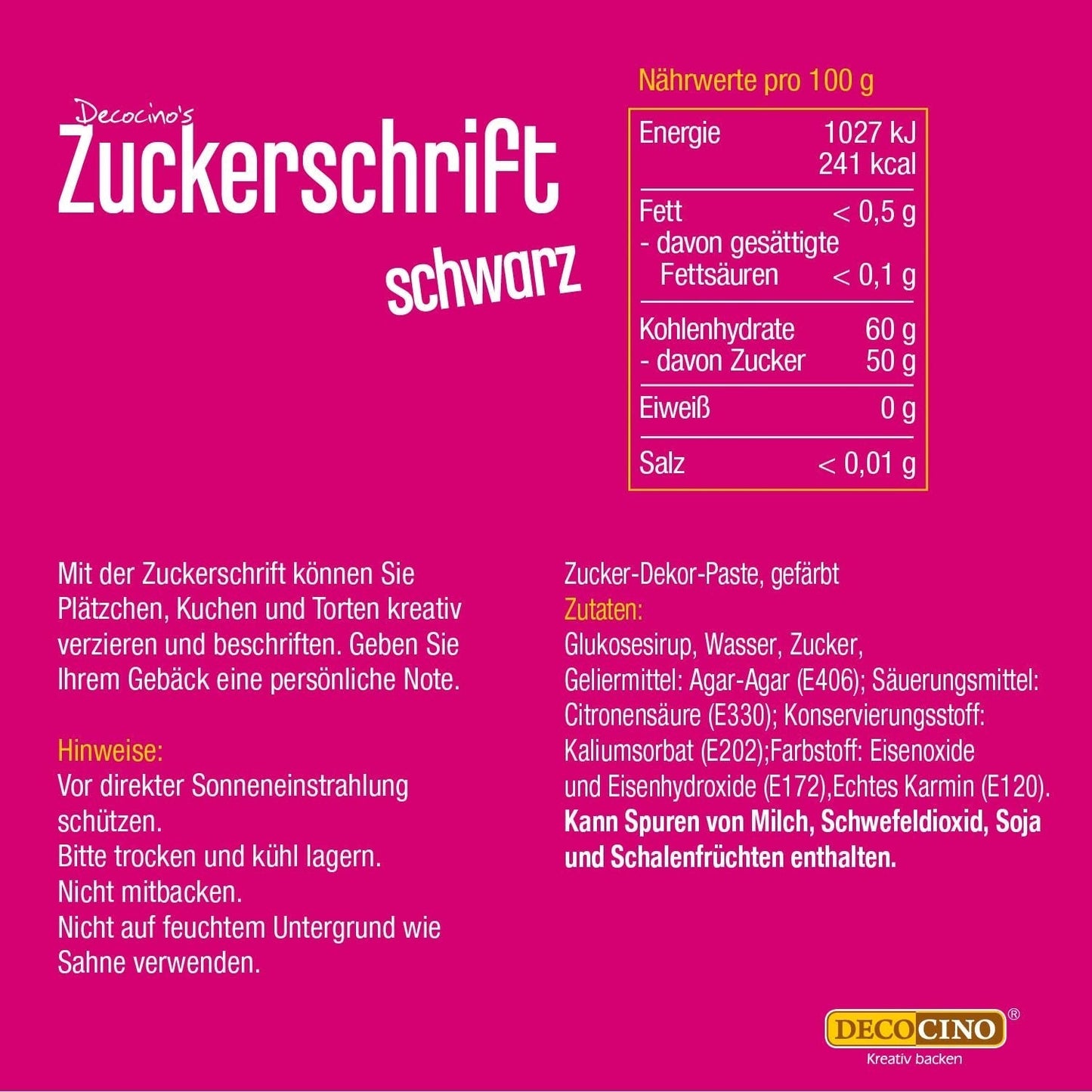 Decocino Red Sugar Lettering – Schriftzug mit Lebensmittelfarbe – Praktische Tube zum Beschriften von Fondant und Zuckerguss – Backdekorationen für Kuchen, Torten und Cupcakes! (2er-Pack)