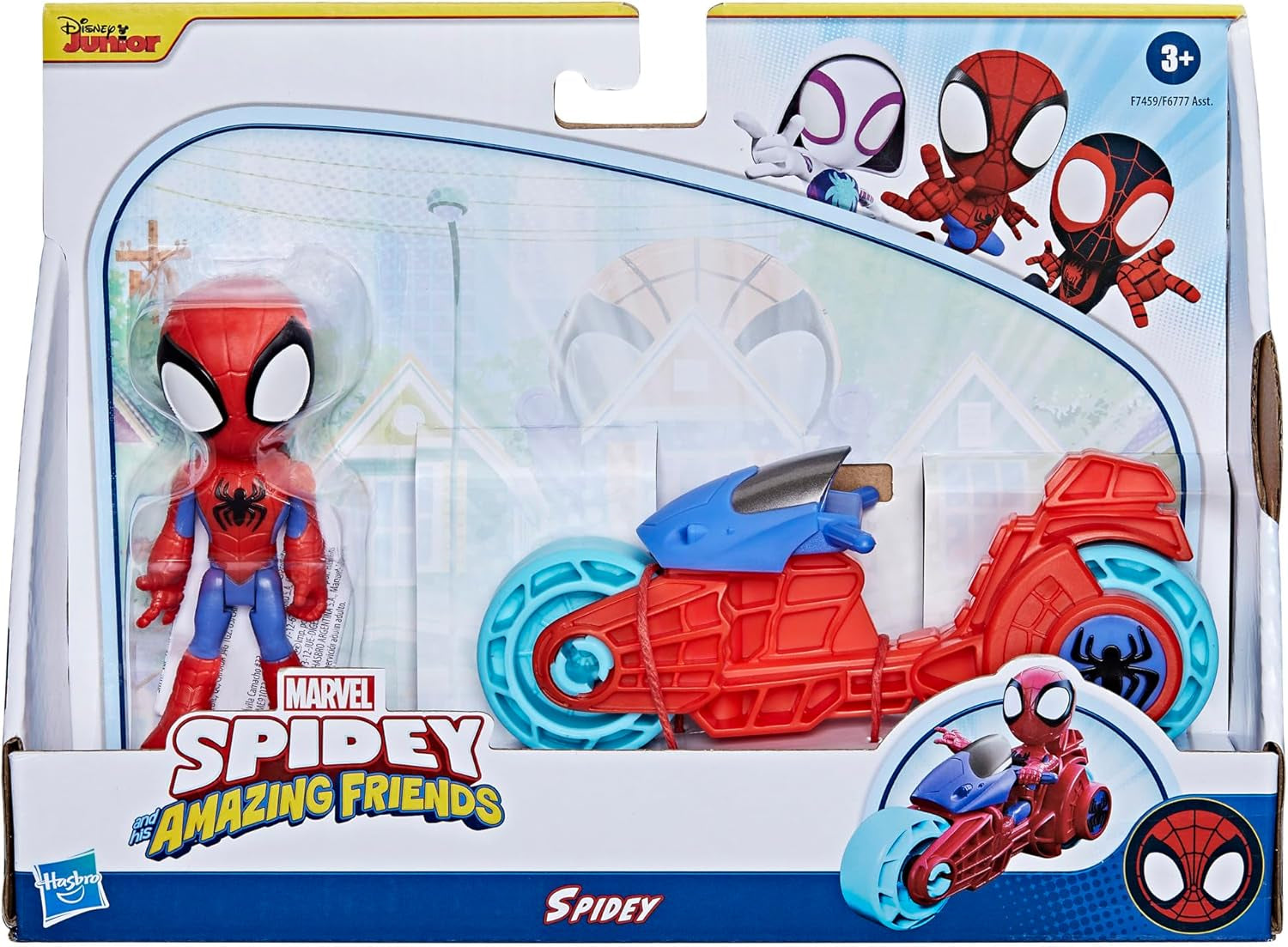 SPIDEY und SEINE FANTASTISCHEN FREUNDE Marvel Spidey Motorradfigur Spielzeug für Jungen und Mädchen ab 3 Jahren Actionfiguren Naty Shop