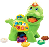Vtech Baby Feed Me Dino – Füttern und Lernen sprechender Dinosaurier mit Liedern, Knöpfen und Fragespiel – für 12–36 Monate Babyspielzeug Naty Shop Single
