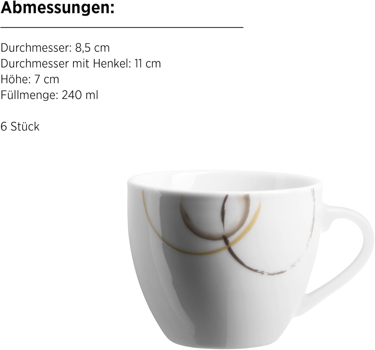 MÄSER Kombi-Geschirrset Nela, 30-teilige Serie, quadratisches Geschirrset für 6 Personen, weiß/braun