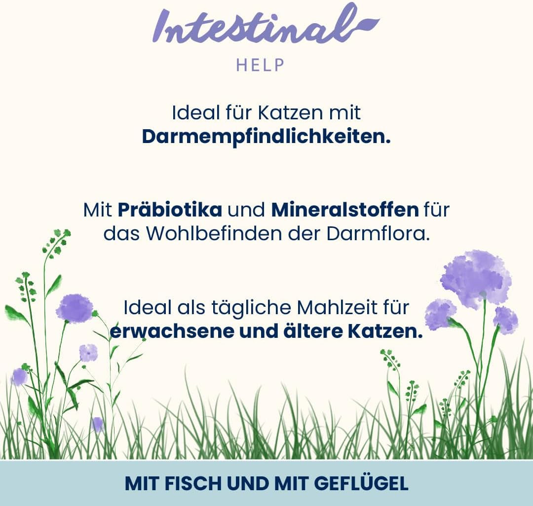 Almo Nature Functional – Darmhilfe – Nassfutter für erwachsene Katzen mit empfindlichem Darm – mit Fisch und Geflügel – unterstützt das Mikrobiom – 70 g (6er-Pack)