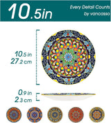 Speiseteller-Set für 6 Personen, vancasso KRVI Teller-Set für 6 Personen, Teller-Set Ø 27 cm, spülmaschinen- und mikrowellengeeignet, Pastateller, Frühstücksteller, Kuchenteller