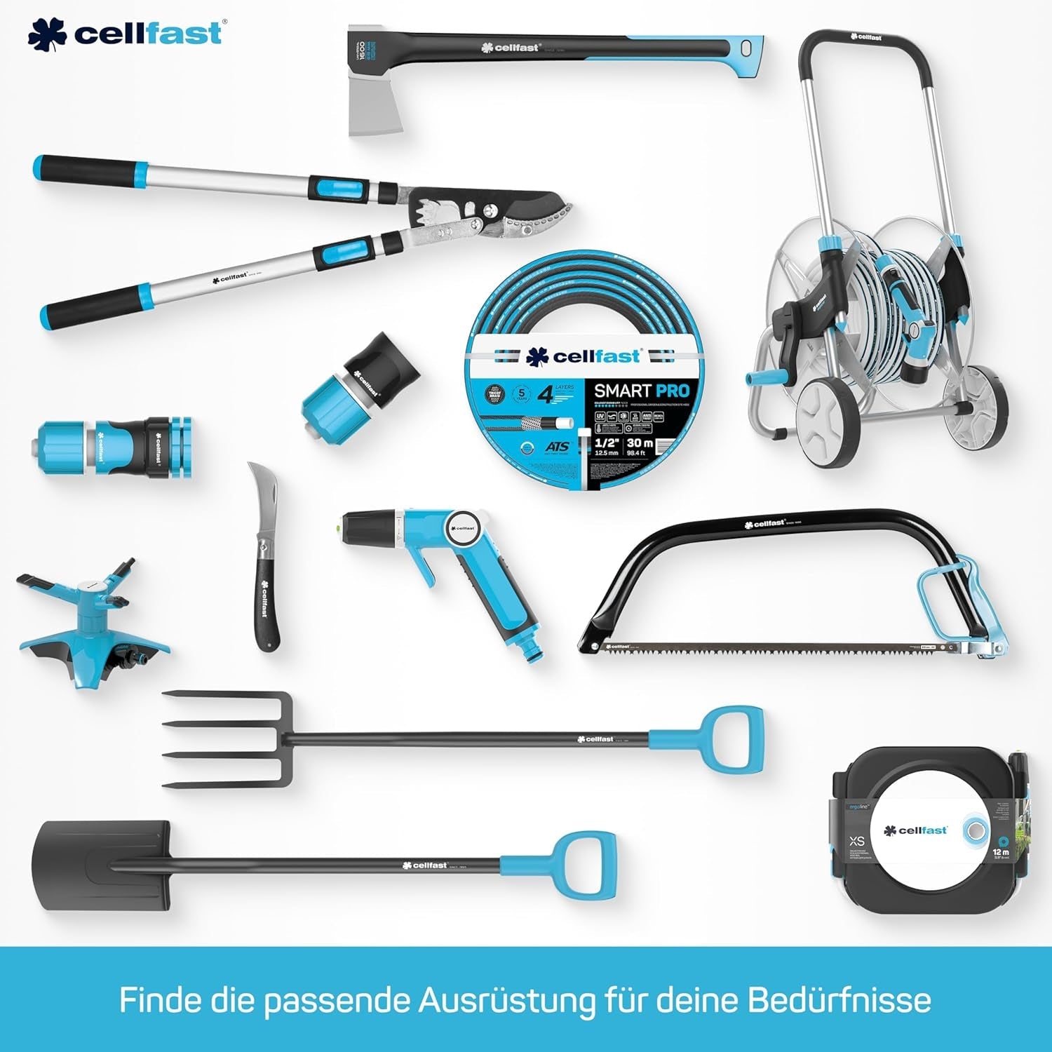CELLFAST Sprinkler-Set, Gartensprinkler, Rasensprinkler für Blumen und Pflanzen, Schnellanschluss, wirtschaftlich