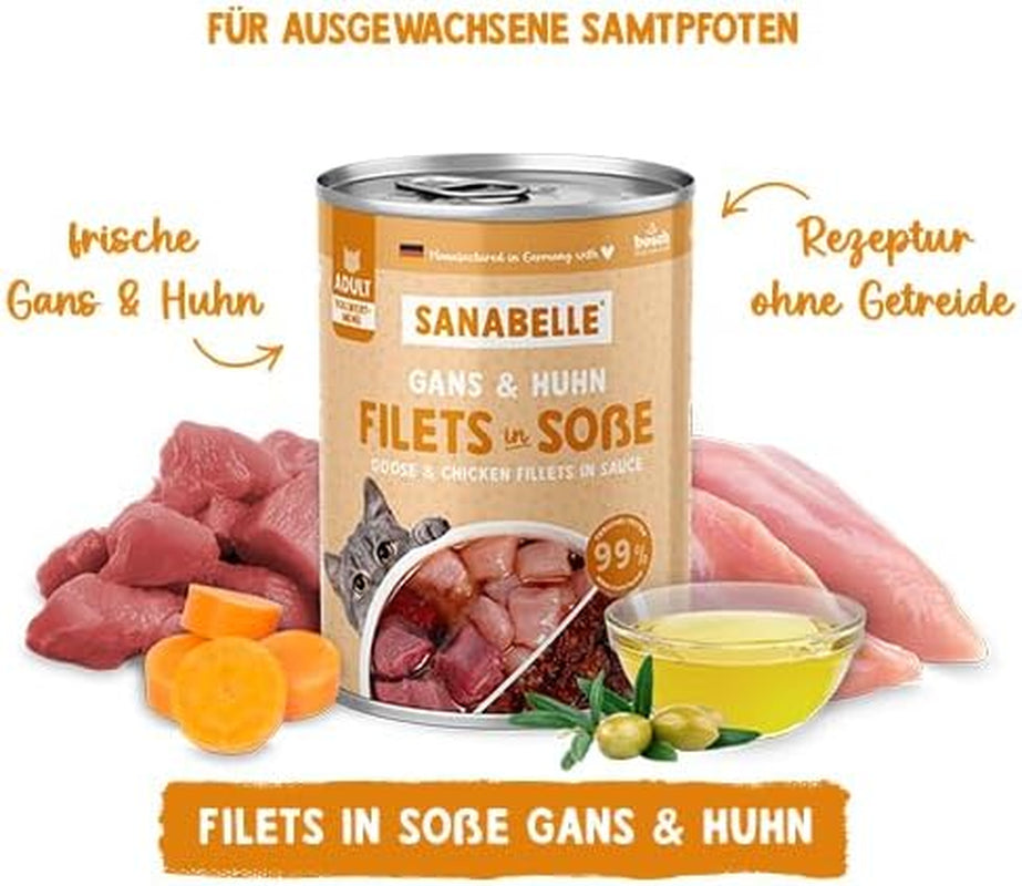 Sanabelle Gourmet Nassfutter im Topf mit Gans und Huhn | 6 x 380g | 2,28 kg