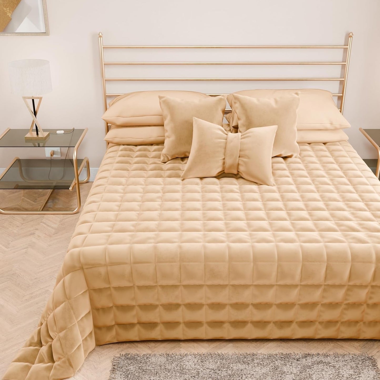 PETTI Artigiani Italiani – Einzelbettdecke, doppelseitige Steppdecke, Frühlingsdecke, Mitternachtsblau, Weiß, 100 % Made in Italy. Bettdecken und Steppdecken Naty Shop Gold 160 x 190 cm