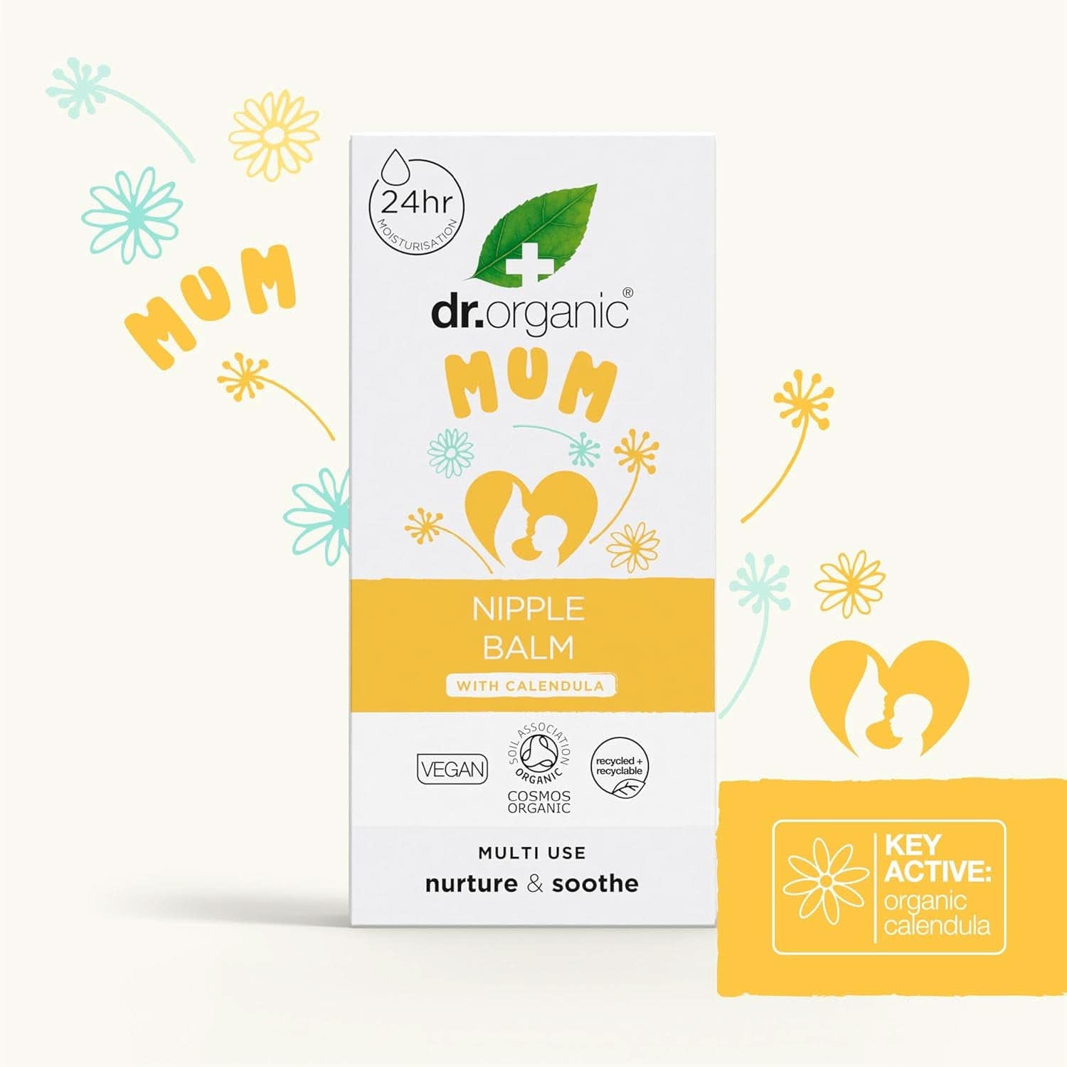 Dr Organic Brustwarzenbalsam mit Ringelblume, Lanolin, natürliche Linderung, für Wunden und rissige Brustwarzen, 30 ml Zubehör Essen und Stillen Bebe Naty Shop