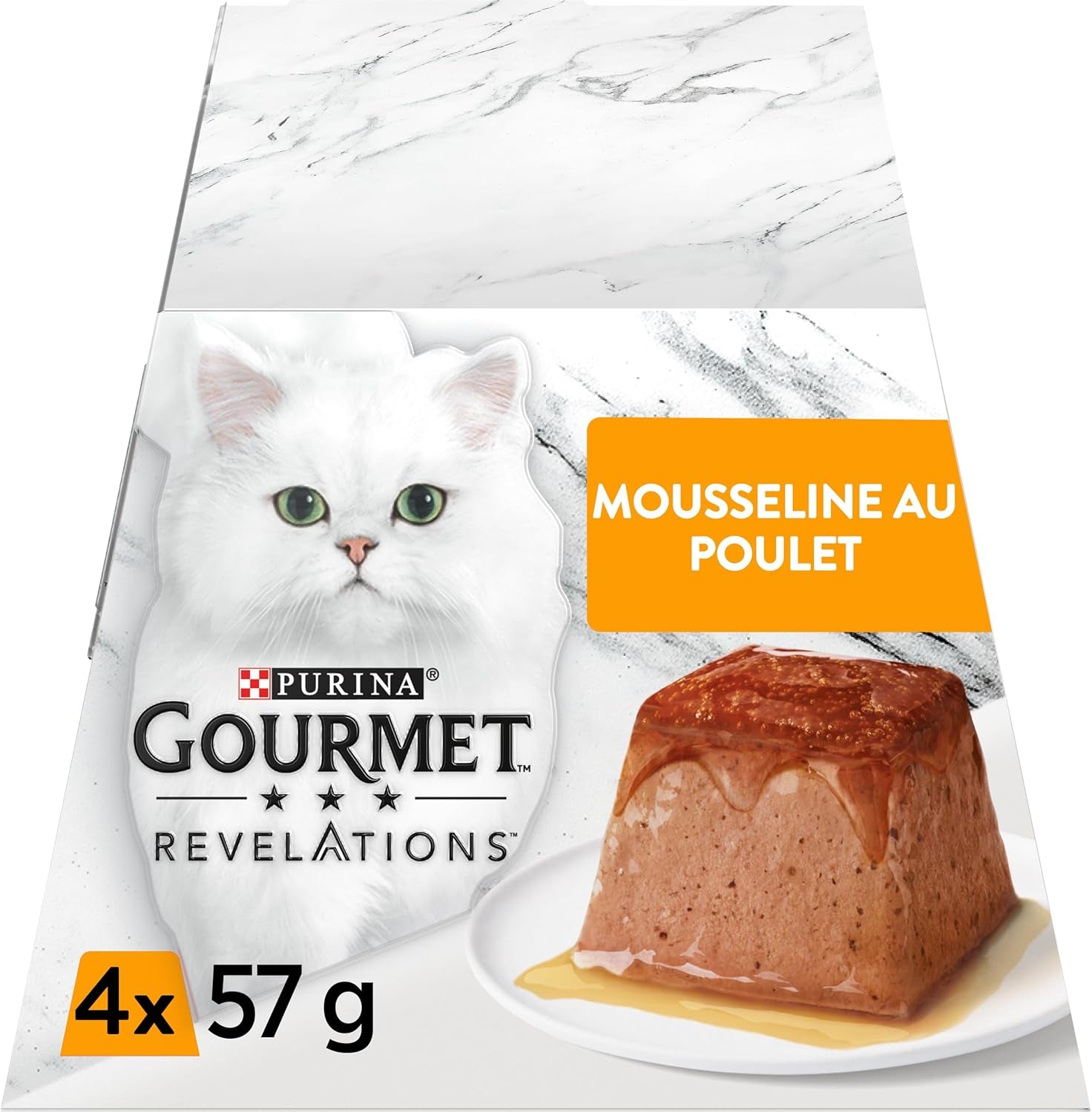 Offenbarungen Musselin mit Hühnchen und Soße | Katzenfutter für ausgewachsene Katzen | 4 x 57g