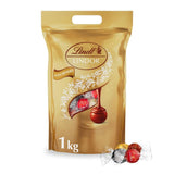 Klassisches Sortiment an Lindt-Schokoladenkugeln LINDOR | ca. 80 Kugeln Schokolade (Milch, Weiß, Zartbitter 60 %, Haselnuss) | Großpackung, 1 kg