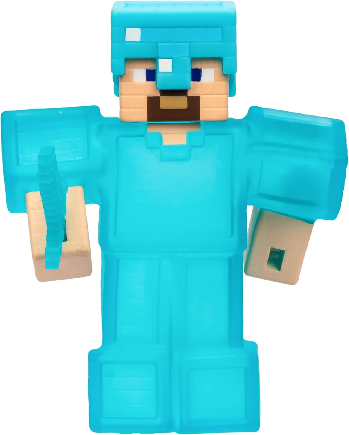 Heroes of Goo Jit Zu – Erweiterbare Minecraft-Figur – Steve mit Diamantrüstung und Schwert, super dehnbarer Goo-Füller mit verstecktem Diamantelement im Inneren, erweiterbar auf 3-fache Actionfiguren Naty Shop Steve