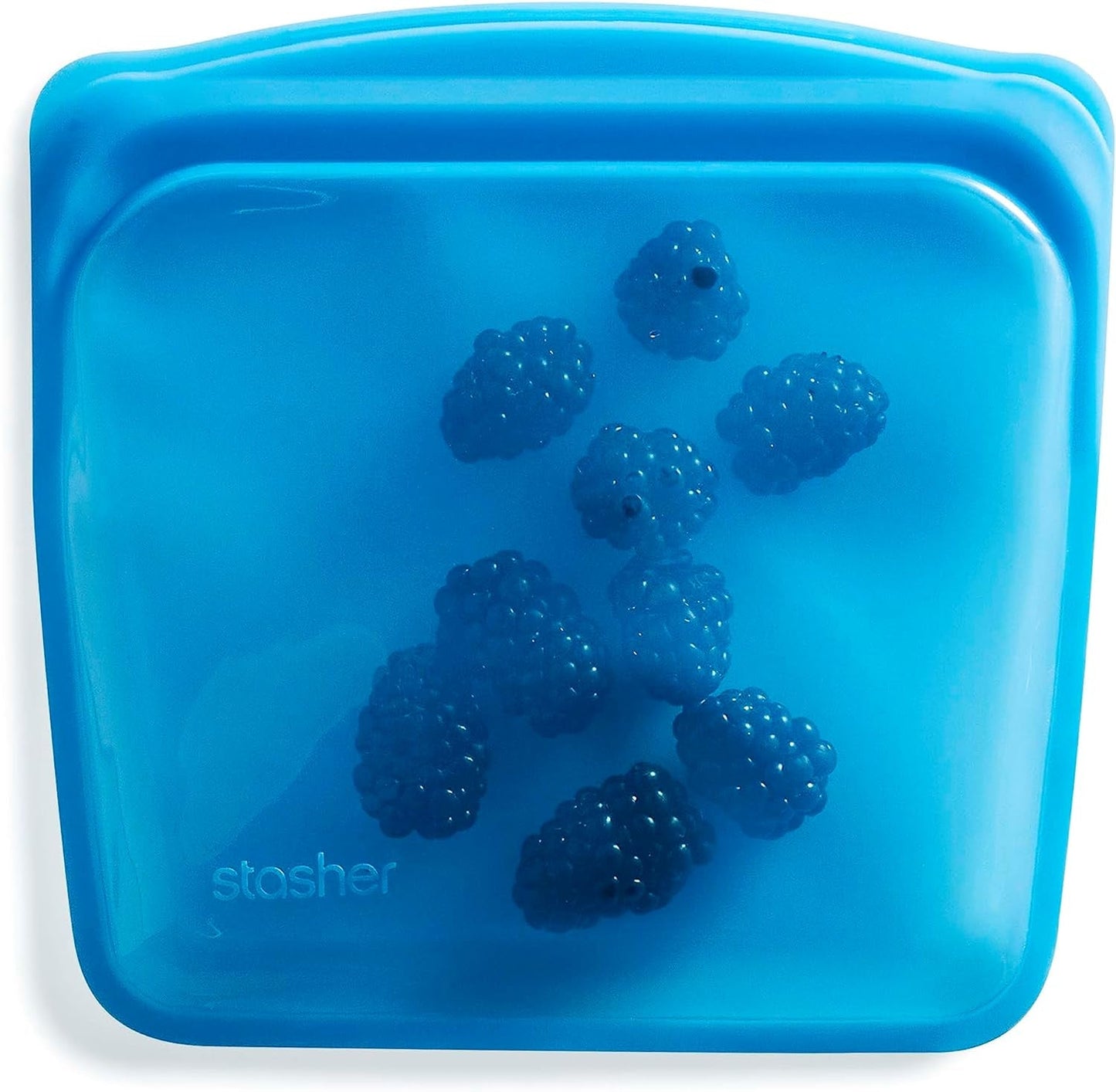 Stasher Bag, wiederverwendbar, Premium-Silikon-Lebensmittelbeutel, Sandwich-Beutel, transparent, langlebig, ofenspülmaschinenfest, gefriergeeignet, umweltfreundlich, kein Auslaufen, 828 ml, Naty Shop Blueberry-Aufbewahrungsboxen für Lebensmittel