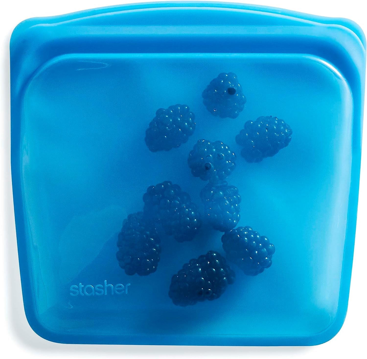 Stasher Bag, wiederverwendbar, Premium-Silikon-Lebensmittelbeutel, Sandwich-Beutel, transparent, langlebig, ofenspülmaschinenfest, gefriergeeignet, umweltfreundlich, kein Auslaufen, 828 ml, Naty Shop Blueberry-Aufbewahrungsboxen für Lebensmittel