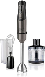 BLACK+DECKER Standmixer | BXHBA1500E | 1500 Watt | 20 Geschwindigkeiten | Turbo | Edelstahl | Spritzschutz | Inklusive Pürieraufsatz, Schneebesen, Zerkleinerer und Messbecher Kitchen Naty Shop Single 3 Zubehörteile 1000W