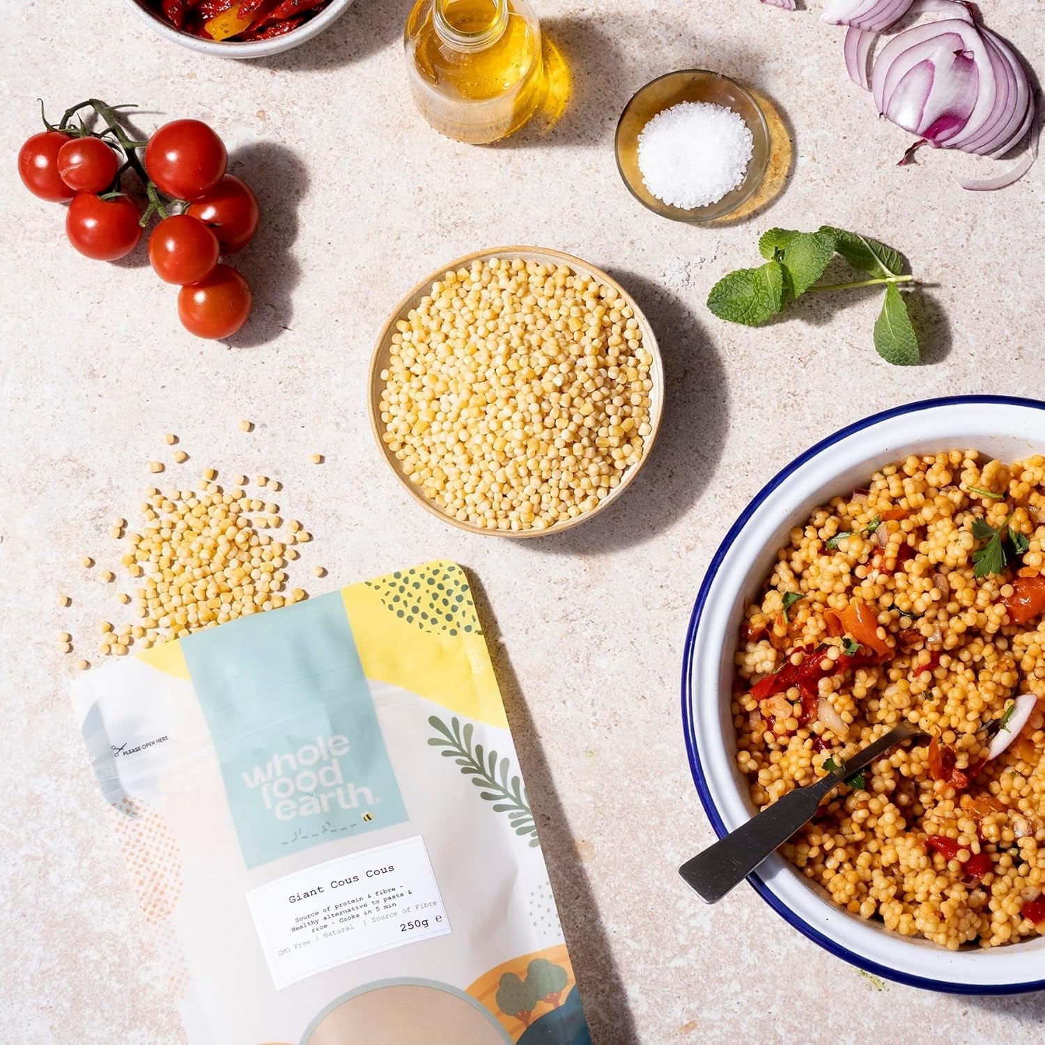 Wholefood Earth Riesencouscous 1kg | GVO-frei | Natürlich | Ballaststoffquelle