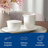 Villeroy & Boch – Afina Milchbecher 170 ml, weiß, spülmaschinenfest, mikrowellengeeignet, Milchkaraffe, Kaffeezubehör, Keramikkanne, Untertasse, Geschirr, Premium-Porzellan