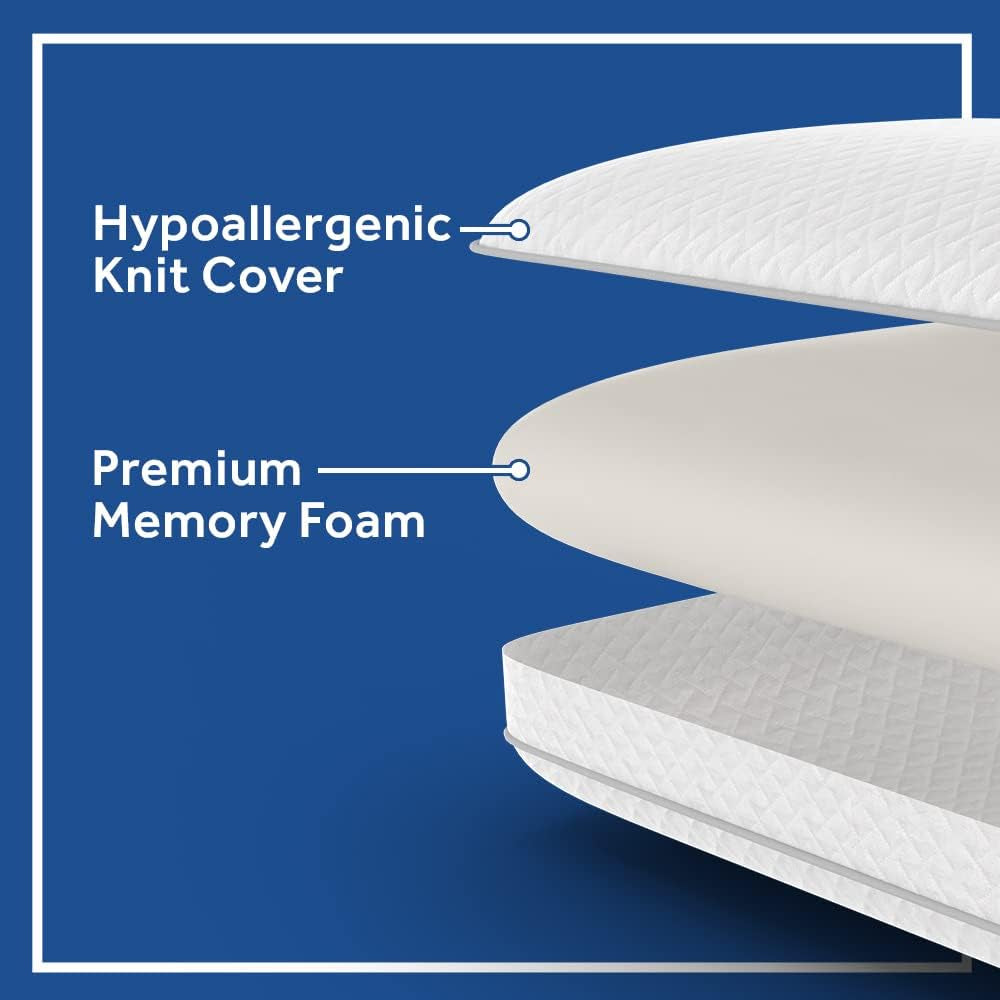 Sealy Essentials Memory Foam-Kissen Standard Weiß 2-teilig Naty Shop Standard-Kissen