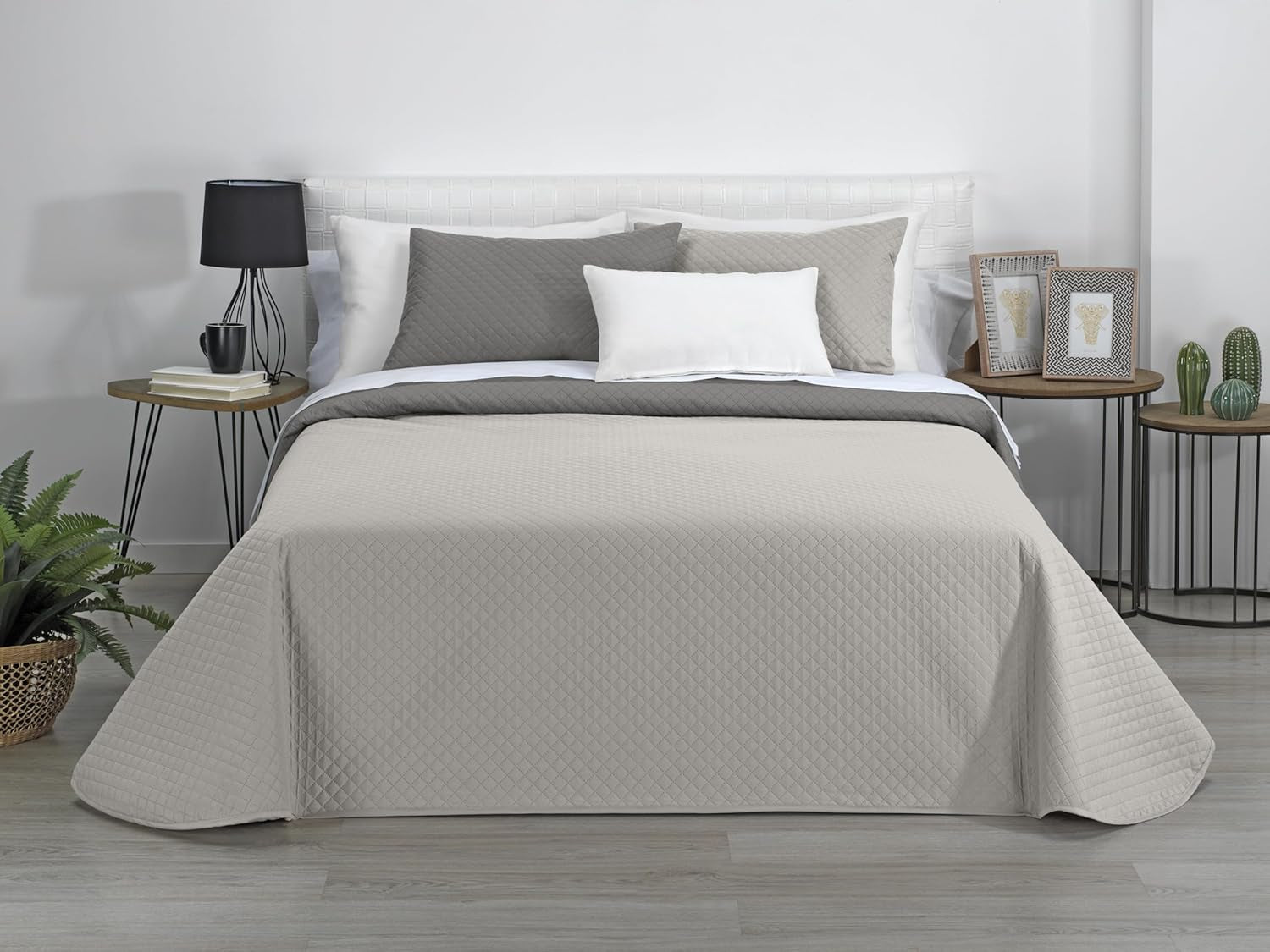 AVA | Wendedecke | Für alle Jahreszeiten | Farbe - Beige/Taupe | Für 105 cm breites Bett. (200 x 270 cm. Ancho X Alto) | Steppdecke Steppdecken und Steppdecken Naty Shop