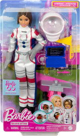 Barbie-Puppe zum 65. Geburtstag und 10 Zubehörteile, brünettes Puppen-Astronauten-Set, Rover auf Rädern, Weltraumhelm mit Wechselvisier und mehr, HRG45
