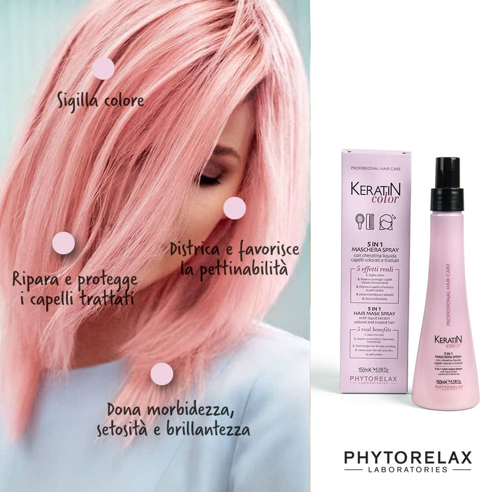 Phytorelax 5in1 Haarmaskenspray – 1 ml – Silikonfrei, Parabenfrei – Feuchtigkeitsspendend – Trockenes Haar, lockiges Haar Naty Shop Haarmaske