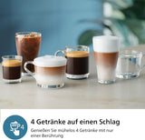 Automatische Espressomaschine PHILIPS 2300-Serie – 4 Getränke, moderner Farb-Touchscreen, LatteGo-Milchzubereitungssystem, SilentBrew, Mahlwerk aus 100 % Keramik, AquaClean-Filter. Mattschwarz (EP2330/10)