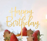 Dekoration Happy Birthday Topper – Gold, nicht essbares Acryl, perfekt für Kuchen