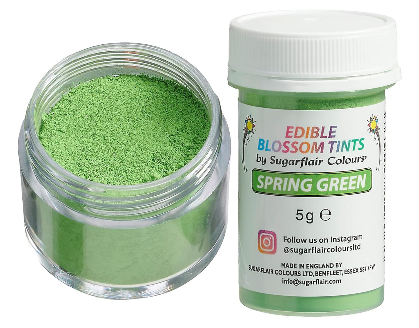 Sugarflair Blossom Tint Dust Frühlingsgrünes Lebensmittelfarbpulver – Lebensmittelfarbpulver für Kuchendekorationen, Fondant, Glasur, Schokolade, Buttercreme, Macarons und mehr – 5 g