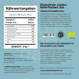 Wholefood Earth Bio-Jumbo-Haferflocken, glutenfrei – 3 kg | GVO-frei | Vegan | Reich an Ballaststoffen | Bio-zertifiziert