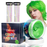 Temporäre grüne Haarfarbe – Haarfärbewachs, Haartönung für Männer und Frauen, natürliche Haarpomade, Farbclip-Haarfärbewachs für verrückte Party-Haarfarbe (4,23 Unzen, grün) Naty Shop grüne Haarfarbe 1 g (1 Packung)