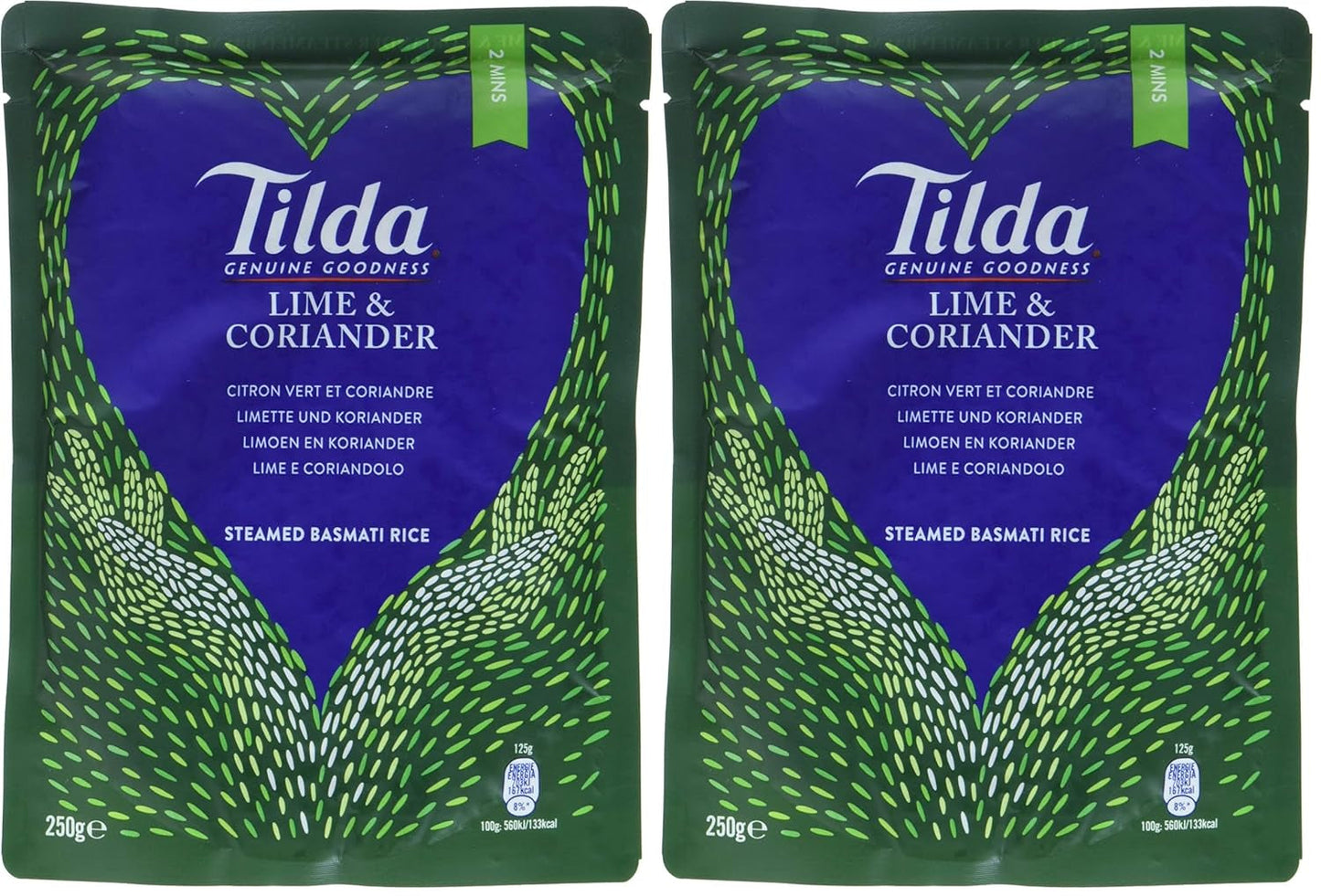 TILDA Gedämpfter Basmatireis mit Limette und Koriander für die Mikrowelle, 250g