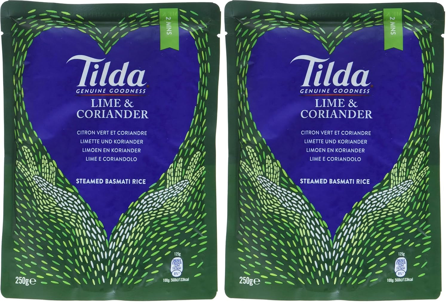 TILDA Gedämpfter Basmatireis mit Limette und Koriander für die Mikrowelle, 250g