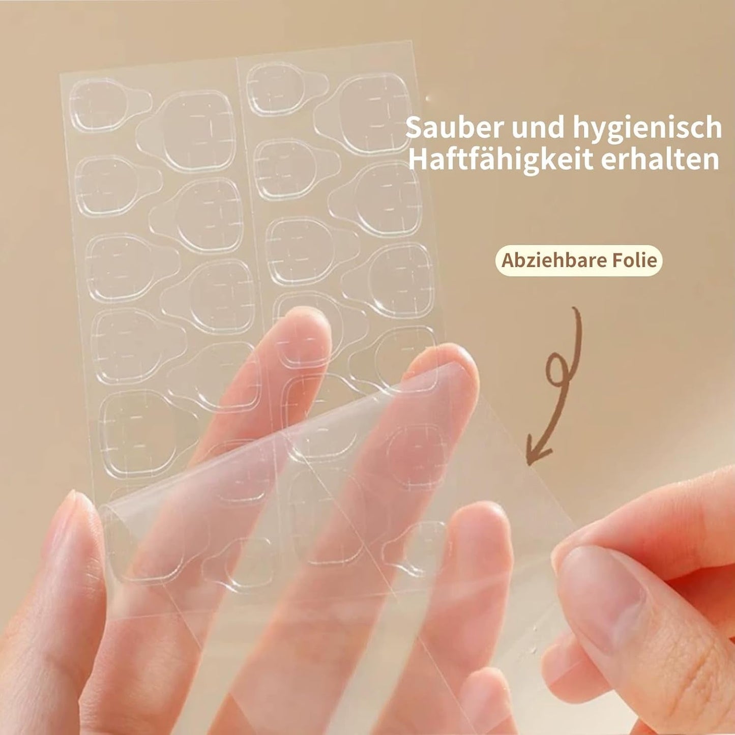 20 Jelly-Nagelklebetabletten – klare, starke, doppelseitige Klebepads, wasserfest, wiederverwendbar, zum Aufdrücken der Nägel, DIY-Maniküre-Set, Nagelzubehör