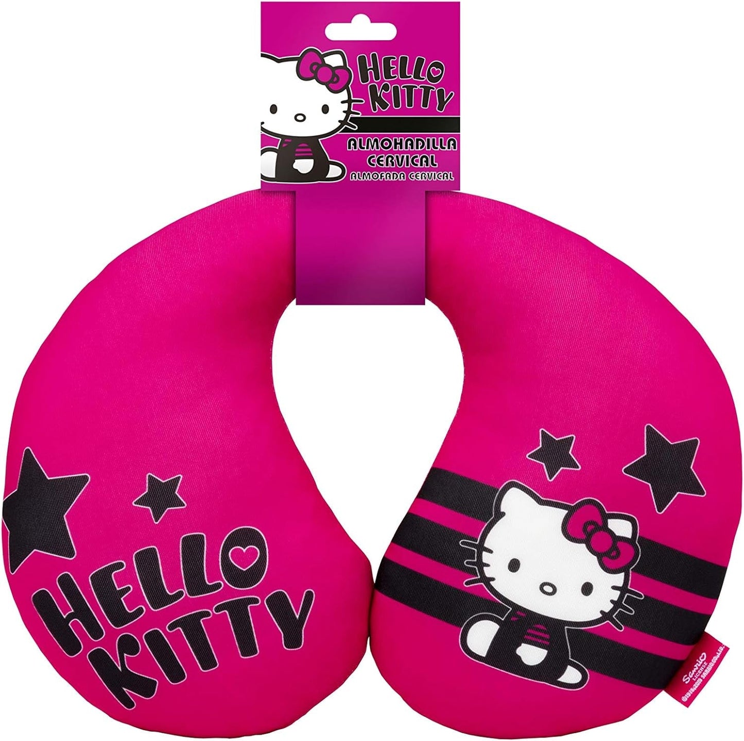 HELLO KITTY Stern-Nackenkissen für Jungen und Mädchen. Bequem und funktional. Universell, 100 % waschbar. Naty Shop Reisekissen