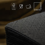 Renova schwarze Papierservietten, 40 Servietten, groß, 2-lagig.