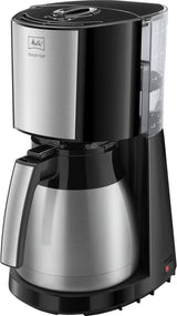 Melitta Enjoy Top Therm – Espressomaschine mit Filter und Thermokaraffe aus Edelstahl, für bis zu 10 Tassen Kaffee, Schwarz/Edelstahl