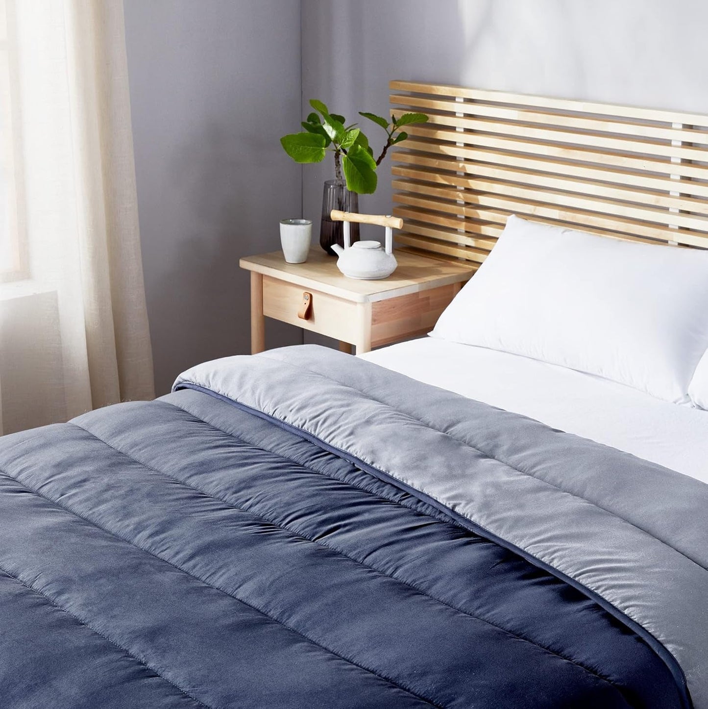 Pikolin Home - Wendedecke 300 G - Zweifarbige nordische Füllung - Für Bett 135 - Gemütlich, warm, atmungsaktiv, Senfgelb, 220 x 220 cm Steppdecken und Steppdecken Naty Shop