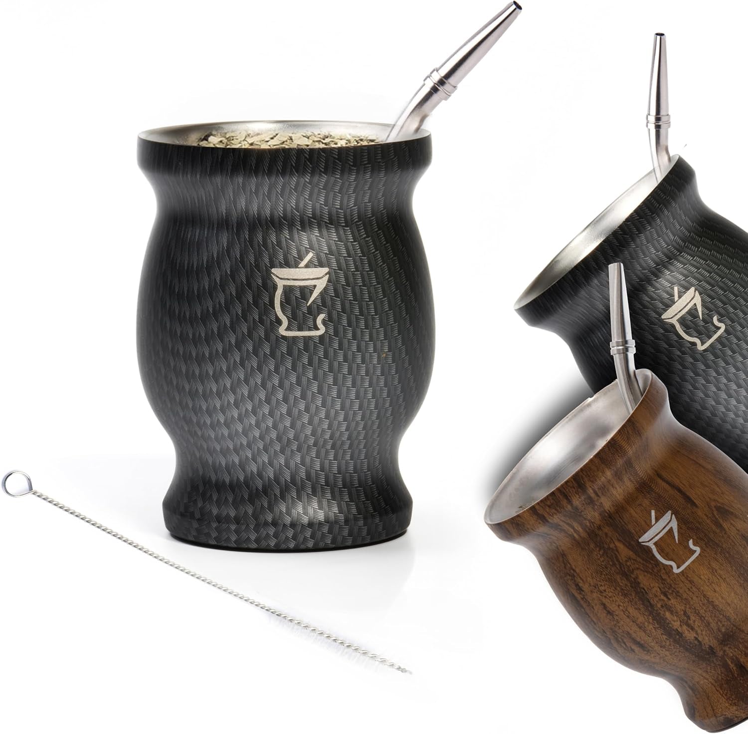 Mate-Teeset – Mate-Becher – Mate- und Bombilla-Set – Teetassen – doppelwandiges Design Mate-Becher – Yerba Mate-Becher-Set