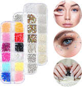 Harz Strasssteine ​​​​4200Pcs Strass Kristalle 1Mm-5Mm Gemischte Kinder Bastelsachen Kit Mit Strass Mit Picking Pinzette Und Stift Für DIY Nägel Kleidung Kunsthandwerk Gemischt Becher Party (A)