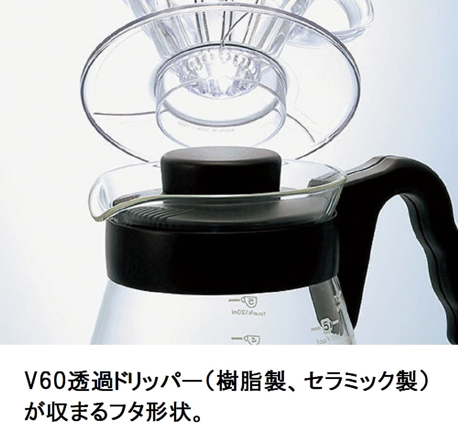 4977642019126 Karaffe zum Servieren von Kaffee V60 700 ml VCS-02B, Glas, farblos, 17,3 x 14,1 x 13 cm