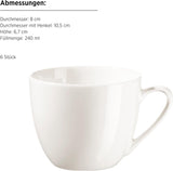 MÄSER 934105 Serie Belmira, klassisches Kaffeeservice für 6, 18-teiliges Kaffeeset, zeitlos, elegant, zart, Porzellan, weiß