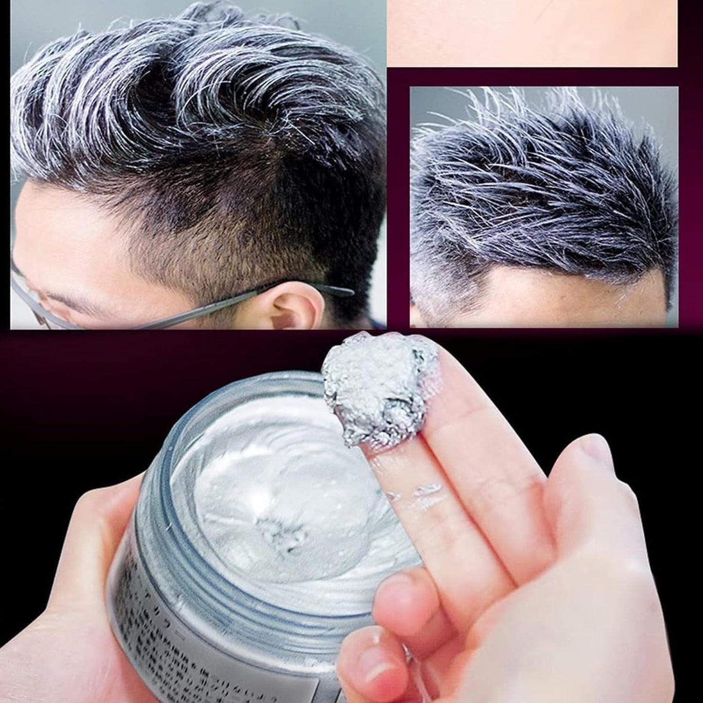 Graues Haarfärbemittel, silbergraues Haarfärbemittel, temporäres Haarwachs, Unisex – Grauabdeckung, pflegend, Creme, Wachs, 1 Milliliter, 1 Stück. Haarfärbemittel Naty Shop