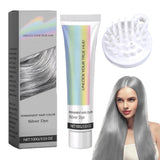 Haarfärbemittel Grau Silber Naturhaarfärbecreme Silbergrau, Grauhaarfärbecreme Silbergrau, Silbergrau Naturhaarfärbecreme Graue Haarfärbecreme für alle Haartypen mit 1 Kopfhautmassagegerät (100 ml) Naty Shop Haarfärbe-Standardtitel